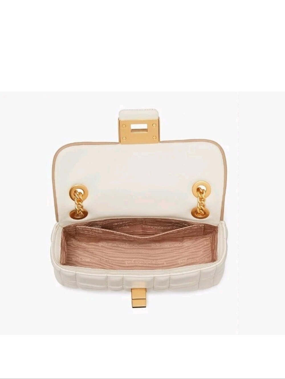 Kate spade evelyn quilted bag small shoulder crossbody (ivory white, gold) - Picture 12 of 12